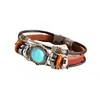 Pulsera Creativa de Moda para Hombre Pulsera Bohemio de Aleación Turquesa Diseño de Nicho Pulsera Retro