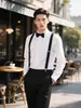 Traje de Padrino Camisa de Manga Larga Blanca para Hombre Ropa Formal Profesional Sin Planchar Ropa de Trabajo Camisa de Boda de Negocios Ropa de Trabajo