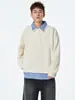 Sudadera Polo Manga Larga de Cuello de Camisa Empalmado Falso de Dos Piezas para Niños Solapa Casual Holgada Moderna Otoño 2025 Nuevo Estilo