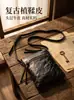 Bolso bandolera de piel de vaca de capa superior transfronterizo para mujer, bolso de almacenamiento portátil vintage de cuero genuino, bolsa de maquillaje duradera de gran capacidad