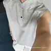 Camiseta de Manga Corta Estilo Europeo y Americano Transfronteriza para Hombre, Camiseta de Verano con Cuello Alto y Hombro Normal, Top Casual, Chaleco Deportivo Versátil de Moda para Hombre
