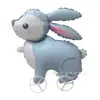 Balão de folha de alumínio com rodas para puxar, em formato de animal, brilhante, para feiras noturnas, barracas de rua, brinquedos infantis, atacado, produtos quentes de venda transfronteiriça