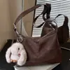 Bolsa Grande para Mujer, Gran Capacidad, Bolso de Viaje Relajado y Versátil para Otoño e Invierno, Bolso Cruzado de Gamuza para Mujer Color Sólido Retro Casual