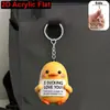 Chaveiro Pingente Acrílico Transfronteiriço 2D Plano Simulação Pato Amarelo Quente Venda Temu Shein Decoração Presente