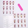 2025 Manicure de Superfície de Unha Rombus Estéreo Doce e Cool Colorido Galvanizado Unhas Usáveis Removíveis Acabadas Unhas Postiças