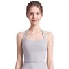 Top deportivo casual sexy sin espalda con gasa de plumas, no requiere sujetador, secado rápido, transpirable, top sin mangas de cuello halter para mujer, directo del fabricante