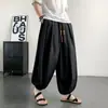 Novas Calças Largas 8X Estilo Chinês Tendência L Vintage Lanterna Finas Secagem Rápida Calças de Verão Soltas Nove Quartos para Homens