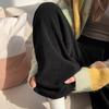 Pantalones fufu de leche de pierna ancha pequeña para mujer Primavera Otoño e Invierno 145 Pantalones casuales de diseño alto de Chenilla forrados de vellón