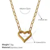 Colar Coração Vazado Francês Mais Vendido Aço Inoxidável Banhado a Ouro Real 18K Pulseira Simples Elegante Estilo Ins Transfronteiriço