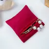 Bolsa de terciopelo portátil con cremallera de suministro directo para empaque de joyas, anillos y accesorios, bolsa de almacenamiento de terciopelo de doble cara