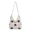 Estilo Coreano Diseño de Nicho Hueco Girasol Bolso Cruzado Casual Gran Capacidad para Mujeres Viajes al Trabajo Bolso Tejido Versátil