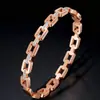Joyería Transfronteriza, Lujo Ligero y Sensación de Alta Gama, Pulsera de Diamantes Microincrustados para Mujer, Moderna, Sencilla y Versátil, Pulsera de Acero de Titanio que No se Desvanece