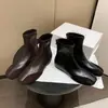 Botines elásticos de piel superelástica para mujer, botines cortos ajustados, nuevo estilo otoño e invierno, punta cuadrada, cremallera trasera, botines con plataforma interior, botines elásticos cortos para mujer, talla 42