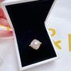 Anillo de perla de circón cuadrado japonés y coreano al por mayor de fábrica perla de agua dulce natural cobre blanco chapado en oro suministro en vivo