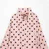 Chaqueta Casual de Moda Transfronteriza Europea y Americana para Mujer Rosa Manga Larga Estampado de Lunares Europeo y Americano Color de Imagen de Aliexpress