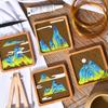 Kit de Materiales Hechos a Mano para Pintura Esmalte Cloisonné DIY, Posavasos de Mil Millas de Montañas y Ríos, Taller de Artesanía del Festival del Doble Nueve, Integración de Equipos