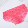 Oferta especial por tempo limitado: Calcinha de renda feminina lisa, sexy e respirável, com laço e design vazado, estilo biquíni de cintura média