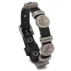 Pulsera Decorativa Creativa de Aleación con Forma de Llave Inglesa y Engranaje, Pulsera Sencilla de Cuero Ajustable, Accesorios Populares en Europa y América