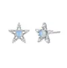 Collar Cruzado Europeo y Americano de Plata S925 Sol, Luna y Estrellas para Mujer, Cadena de Clavícula en Capas de Piedra Lunar Estilo Francés Suave, En Stock