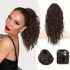 Peluca Yuan Yang 18 pulgadas Peluca de Cola de Caballo para Mujeres, Rizos de Lana Cabello Largo y Rizado, Peluca de Cola de Caballo Onda de Maíz Onda de Agua para Mujeres