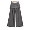 Pantalones tipo canguro holgados de pierna ancha con nuevo diseño de principios de otoño de 2024, estilo europeo y americano, con cintura con reborde y cordón ajustable.
