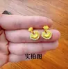 Nuevos Pendientes de Candado Xiangyun Ruyi Dorados Estilo Chino Pendientes Elegantes Elegantes de Lujo Ligero Estilo Corte Retro Pendientes Exquisitos Versátiles para Mujer