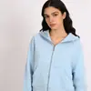 Moletom Lulu com Capuz, Zíper Completo, Corte Solto, Com Etiqueta, Em Estoque, Entrega Direta, Etiqueta Dourada, Zíper Dourado, Estilo Casual Curto, Forrado com Fleece