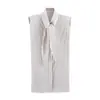 Z Estilo Europeu e Americano Transfronteiriço 2026 Nova Moda Feminina Atacado Camisa Listrada com Alça Acolchoada e Laço 4764031