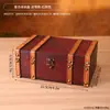 Caja de Almacenamiento de Madera Retro para Uso Doméstico con Cerradura, Caja Pequeña para Guardar Joyas, Cofre del Tesoro Pirata, Accesorios de Película, Decoraciones