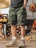 Shorts Funcionais de Ferramentas para Uso Externo Masculino Verão 2024 Novo Soltos Calças Americanas cáqui Calças Casuais para Homens