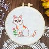 Kit de bordado a mano de animales de dibujos animados para niños, kit de bordado 3D para principiantes, diseño de muestra de tela
