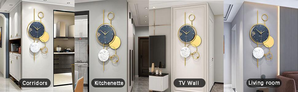 Extra Large Wall Clocks for Living Room Decor Modern Wall Clock Battery Operated Silent Non-Ticking