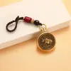 Llavero con colgante zodiacal retro creativo, accesorios, cuerda trenzada antigua para colgar en la cintura, colgante de seguridad para coche, joyería