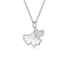 Collar de la suerte Sansheng de plata esterlina S925 con forma de rueda de la fortuna para mujer, sencillo y atmosférico, con nicho de ginkgo de alta calidad, joyería sin color.