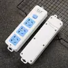 Panel de parcheo semiabierto sin cables, de 3 posiciones y tres enchufes con interruptor, fila de cableado, enchufe con gancho fijo, toma de corriente para oficina