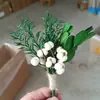 Ramo Mini de Flores Secas Transfronterizo de 12 cm, Flores Reales, Rosas, Gypsophila, Regalo, Ramillete, Decoración de Coche, Decoración Hecha a Mano