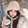 Coreia do Sul Novo Estilo Chapéu Feminino Outono e Inverno Balaclava Chapéu All-match Quente Baotou Chapéu Pescoço Tricotado Lã Chapéu