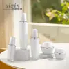 Set de Botellas de Superficie de Diamante Acrílico 30/80/100ml Botella para Loción de Agua 30/50g Botella para Crema Facial Botella Dispensadora de Doble Capa
