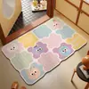 Alfombra de Piso para Baño Dopamina Color Block de Dibujos Animados, Alfombra de Barro Diatomeas Absorbente de Agua para Entrada de Baño, Alfombra Antideslizante para Inodoro