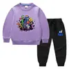 Ropa infantil transfronteriza nueva Otoño e Invierno 2023 suéter para niños pantalones traje de dos piezas de algodón para bebé manga larga de dibujos animados