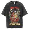 Camiseta de Verano Moda Hombres Mujeres Anime Vintage Algodón Lavado Camiseta