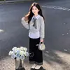 Conjunto de Dos Piezas de Moda y Único para Niños Mayores: Sudadera con Cuello Estampado a Cuadros Informal y Pantalones de Pierna Ancha, Colección Primavera/Otoño 2026