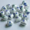Decalque em Forma de Coração Cerâmica Colorida Furo Médio Contas de Cerâmica Estilo Chinês Artesanal Acessórios DIY Acessórios para Pulseira Colar Material