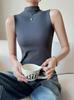 Chaleco Seleccionado Cuidadosamente para Mujer en Primavera y Verano Traje de Cuello Alto Medio con Tirantes Blancos, Top de Aspecto Adelgazante de Alta Gama