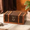 Caja de almacenamiento de madera vintage estilo europeo personalizada con cerradura, caja de almacenamiento de escritorio para documentos, caja de utilería para filmación de cine y televisión, caja decorativa