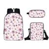 Bolsa Escolar Estudiante Florales Pequeños Transfronteriza Bolsa Cruzada para Niñas Estuche de Lápices de Una Sola Capa para Niños Set de Tres Piezas Transfronterizo Venta al por Mayor Caliente