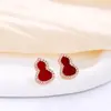 Brincos de Tarraxa com Diamante Prata de Lei S925 Estilo Chinês Clássico Tendência Moda Simples Elegante Ágata Vermelha Versáteis