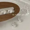 Pendientes Dulces Frescos de Corazón Martillado con Textura de Plata de Ley S925 Coreana para Mujer Estilo Ins Nicho Versátiles Pendientes de Alta Gama
