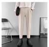 Pantalones de traje con velcro para hombre, estilo occidental, ajustados, combinables, tipo harén, holgados, estilo coreano, ajustados y casuales.