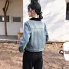 Chaqueta Vaquera Abotonada Estilo Nacional para Mujer, Chaqueta Corta con Retazos Estilo Chino Nuevo 2025 Primavera para Mujer